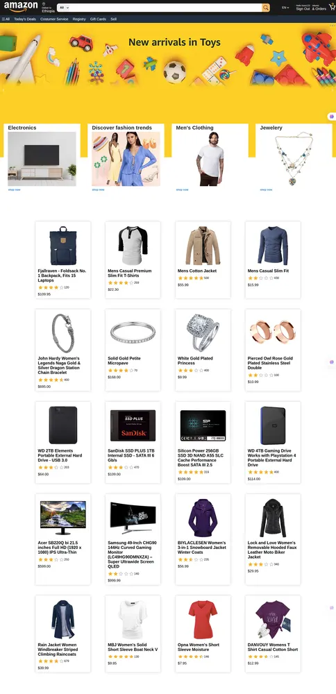Amazon Clone home page